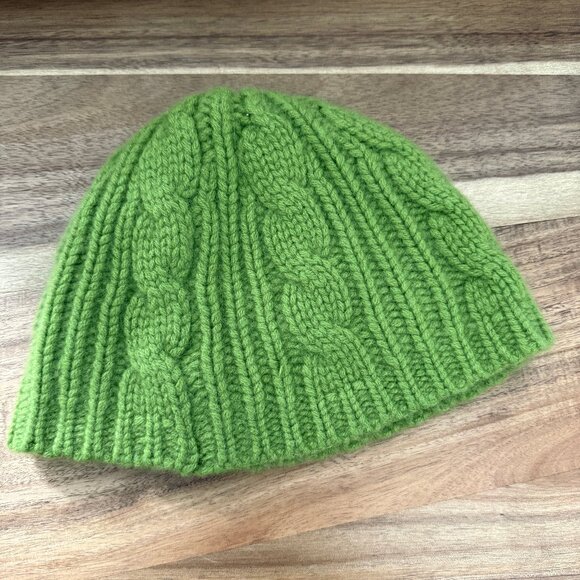 Banana Republic thick Aran cable knit Cashmere Toque / Beanie green - Picture 1 of 5